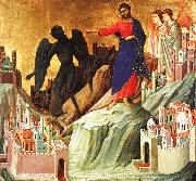 Duccio di Buoninsegna Temptation on the Mount painting